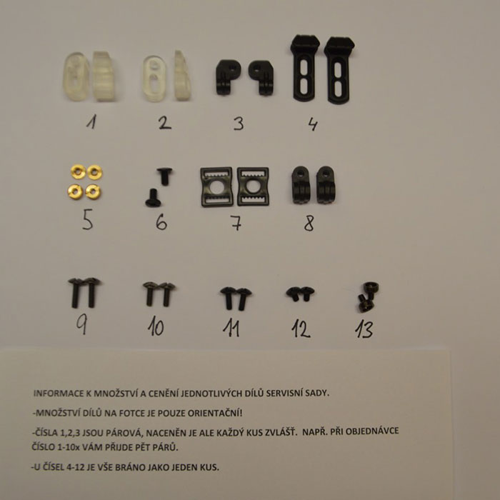 Service parts for helmets - detail